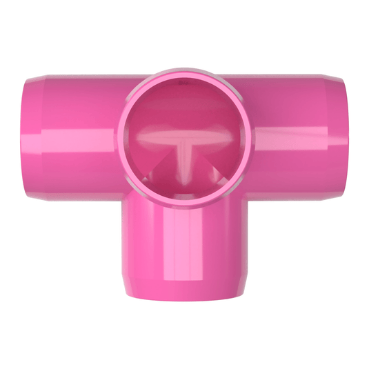 3/4 in. 4-Way Furniture Grade PVC Tee Fitting - Pink - FORMUFIT