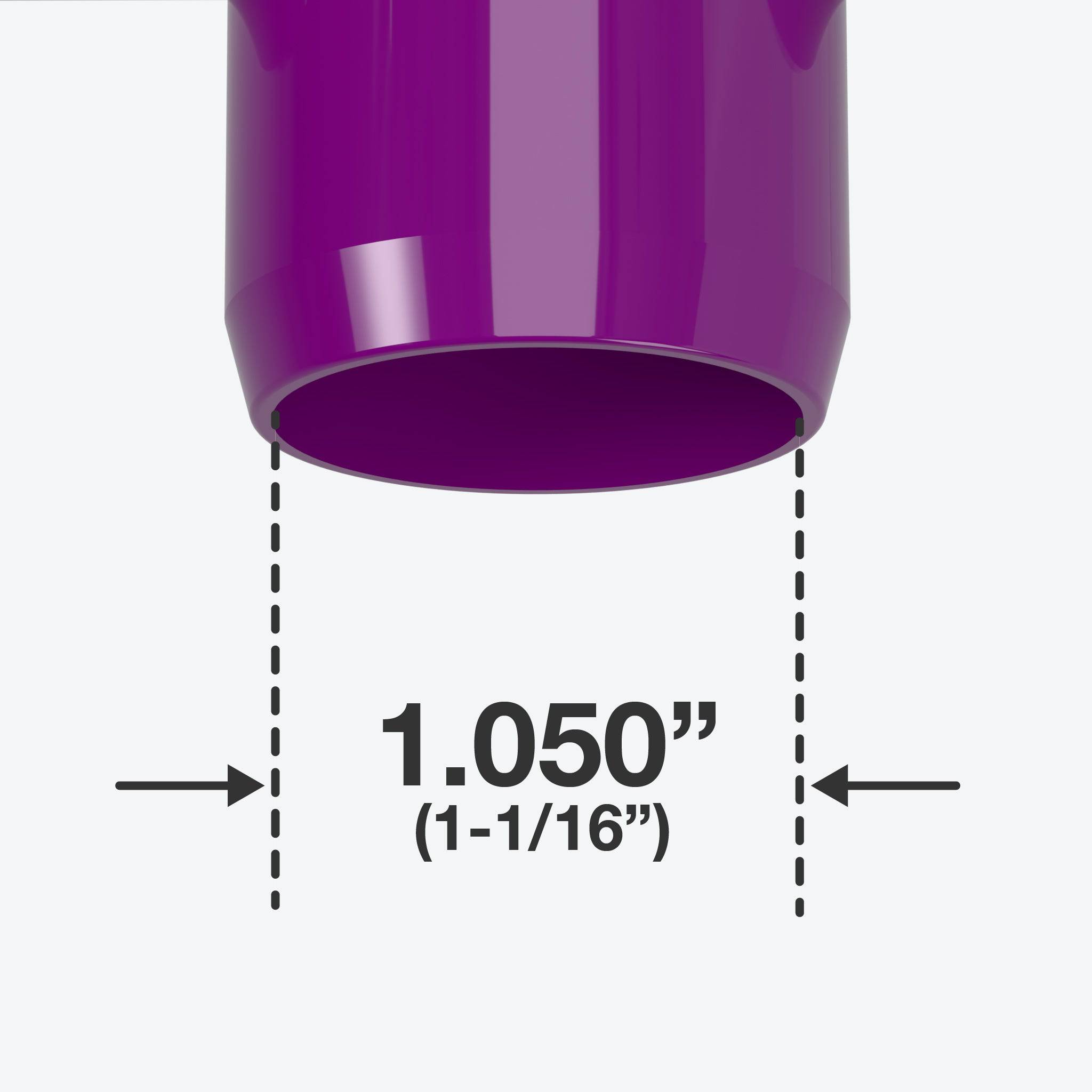 3/4 in. 4-Way Furniture Grade PVC Tee Fitting - Purple - FORMUFIT