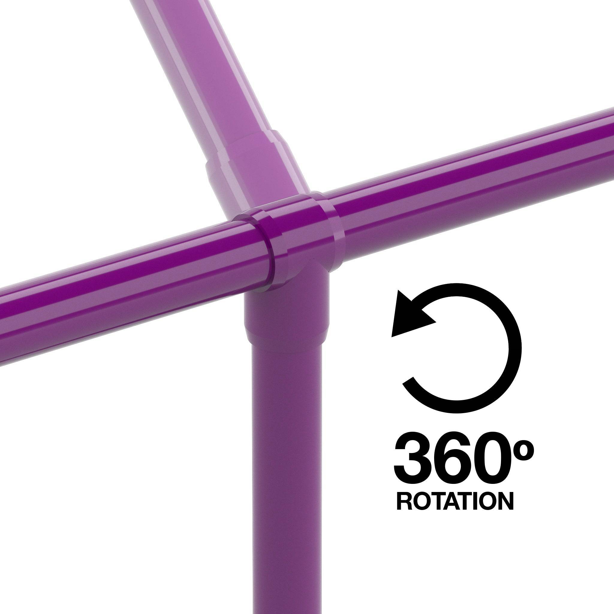 1/2 in. Slip Sling Furniture Grade PVC Tee - Purple - FORMUFIT