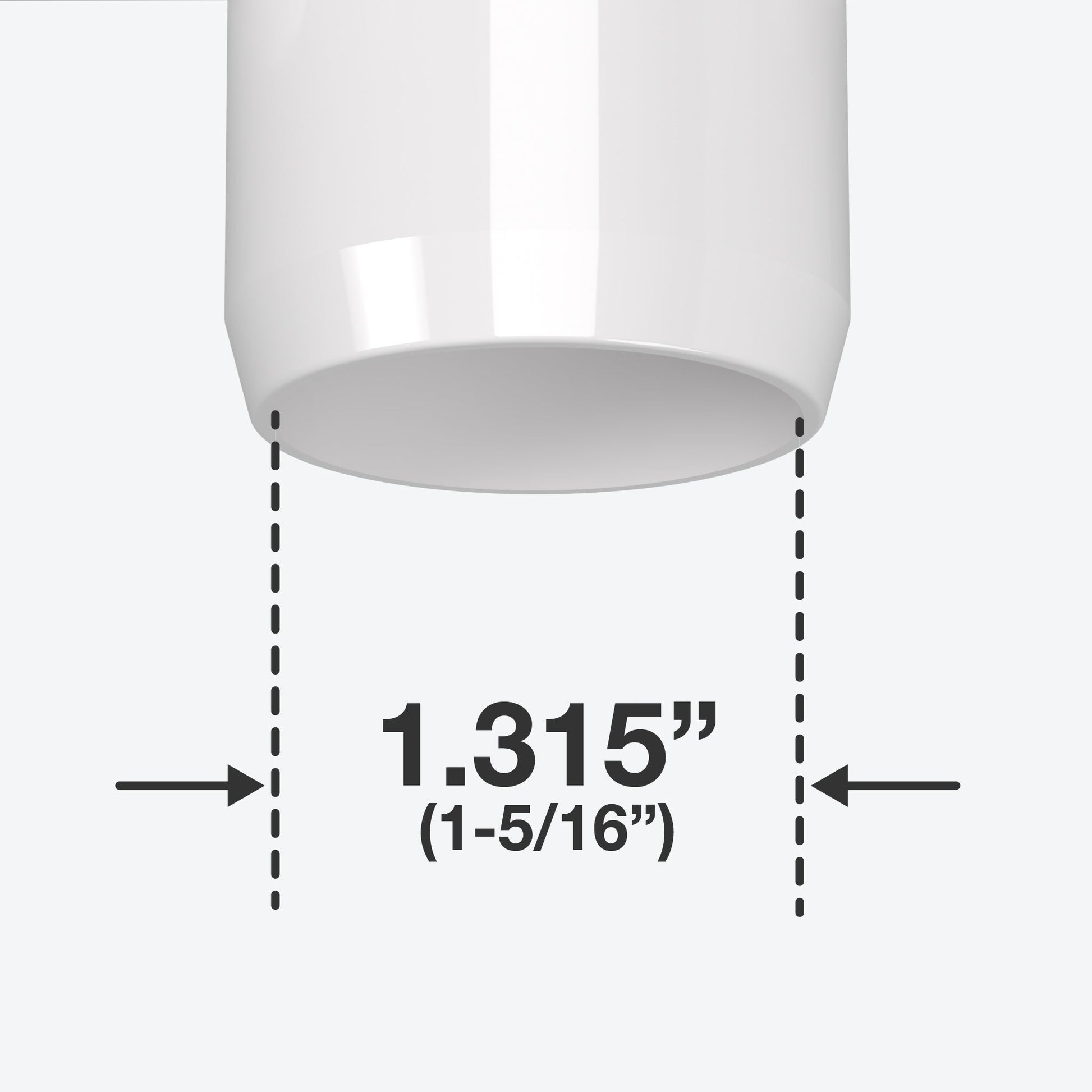 1 in. Slip Sling Furniture Grade PVC Tee - White - FORMUFIT