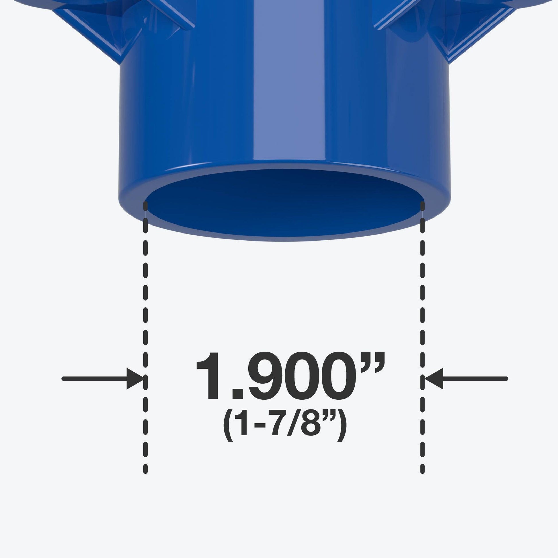 1-1/2 in. Table Screw Furniture Grade PVC Cap - Blue - FORMUFIT