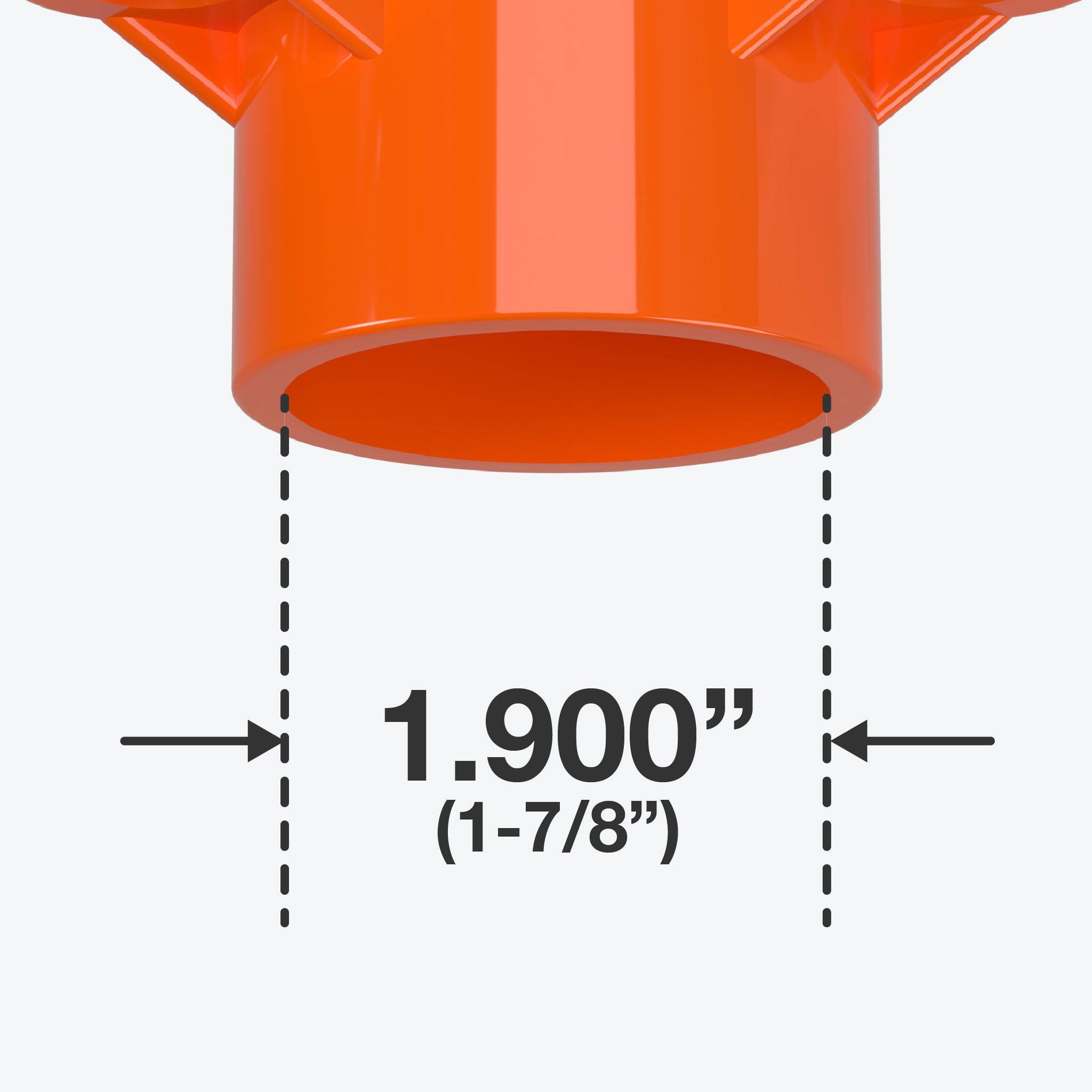 1-1/2 in. Table Screw Furniture Grade PVC Cap - Orange - FORMUFIT