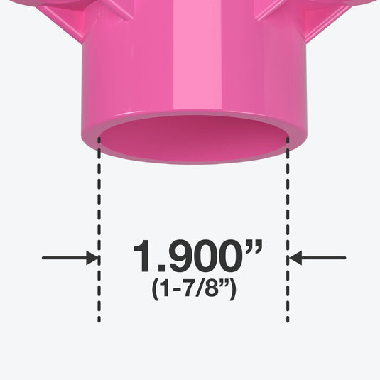1-1/2 in. Table Screw Furniture Grade PVC Cap - Pink - FORMUFIT