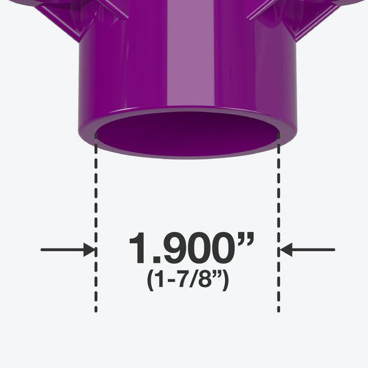 1-1/2 in. Table Screw Furniture Grade PVC Cap - Purple - FORMUFIT