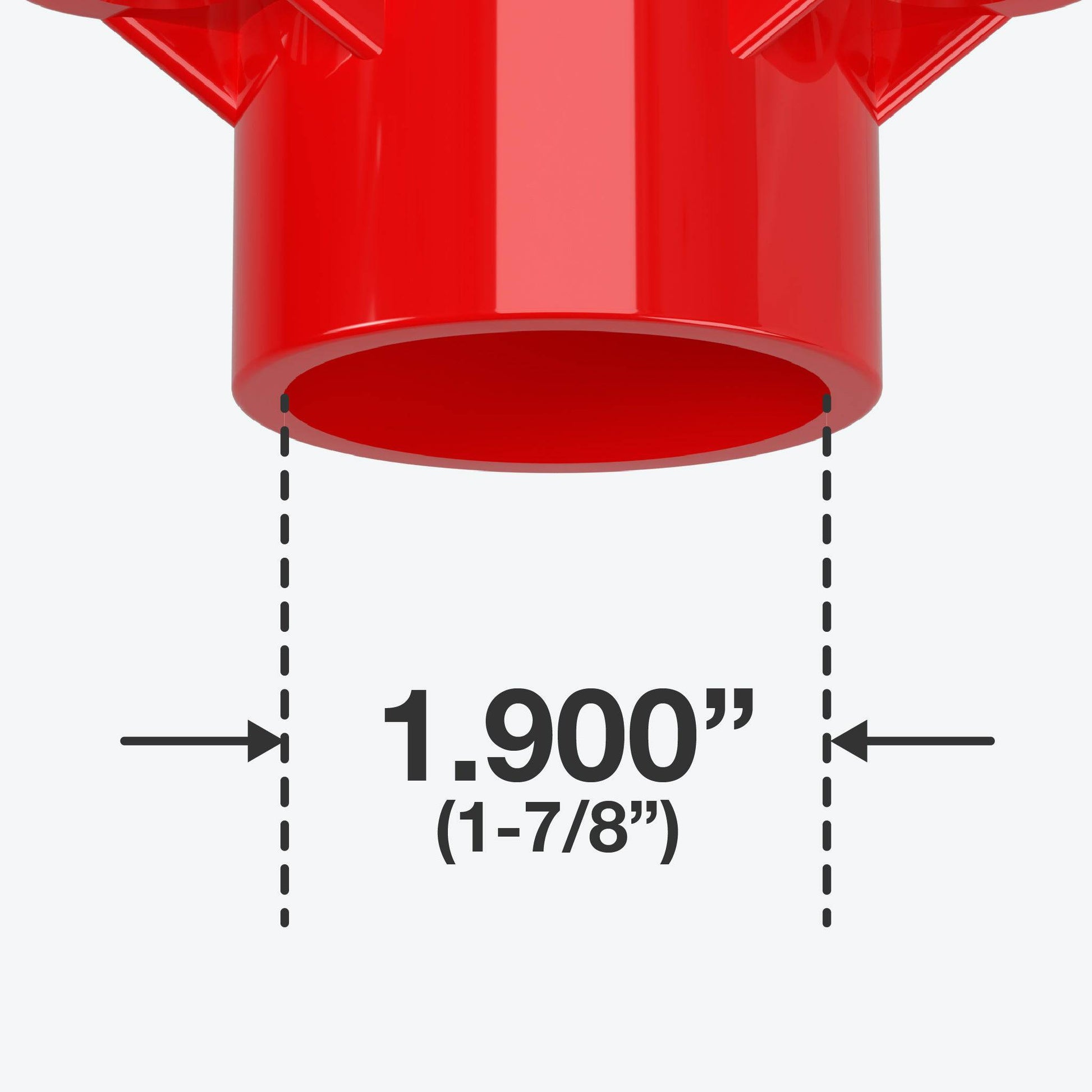 1-1/2 in. Table Screw Furniture Grade PVC Cap - Red - FORMUFIT