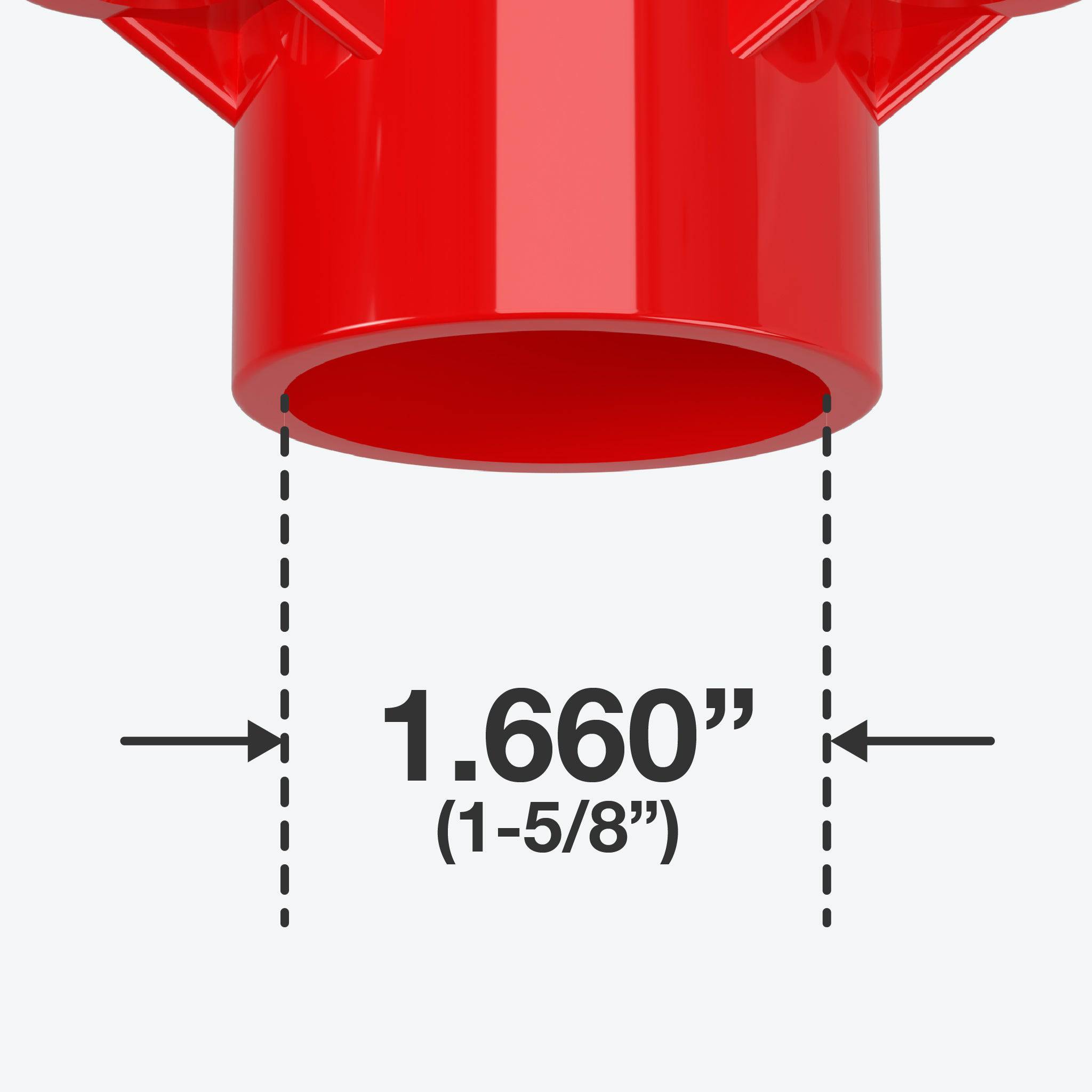 1-1/4 in. Table Screw Furniture Grade PVC Cap - Red - FORMUFIT