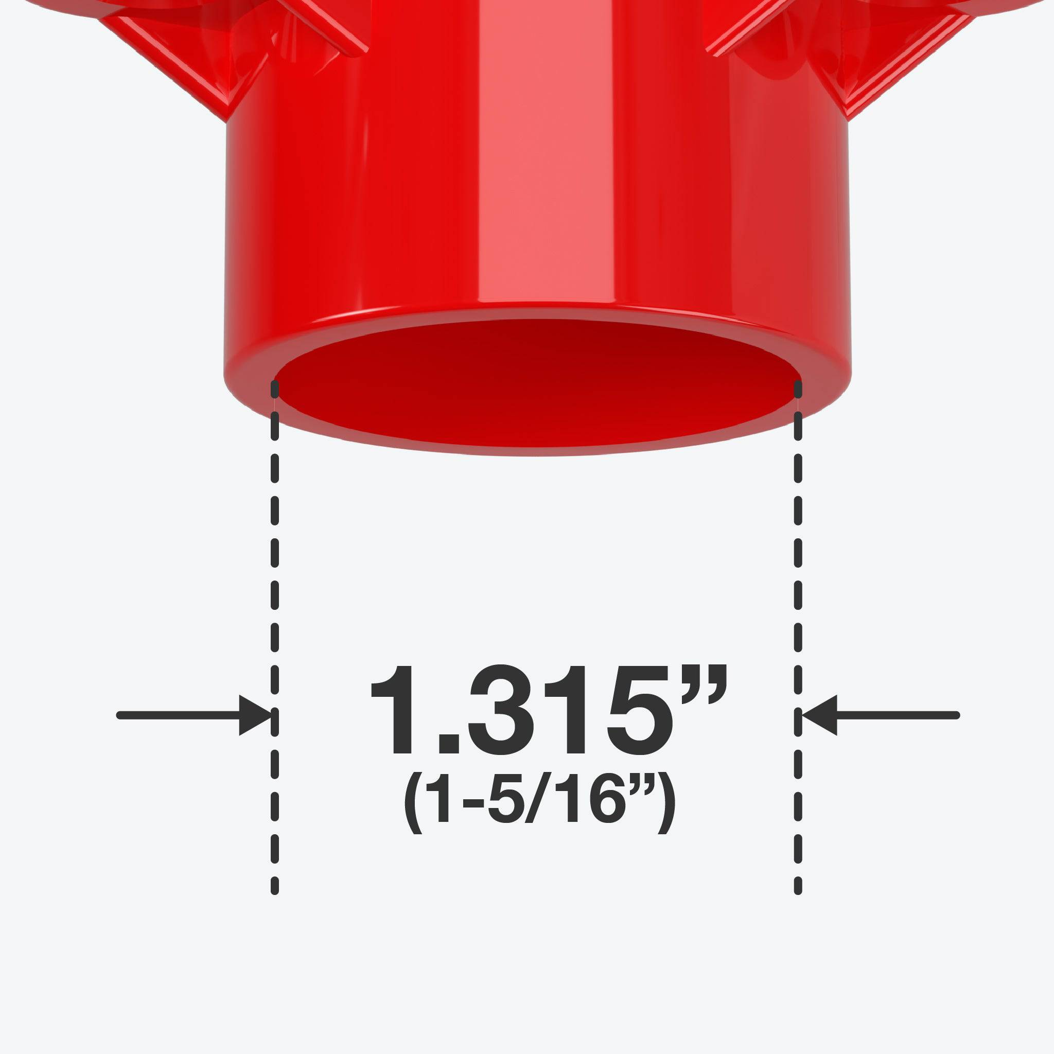 1 in. Table Screw Furniture Grade PVC Cap - Red - FORMUFIT