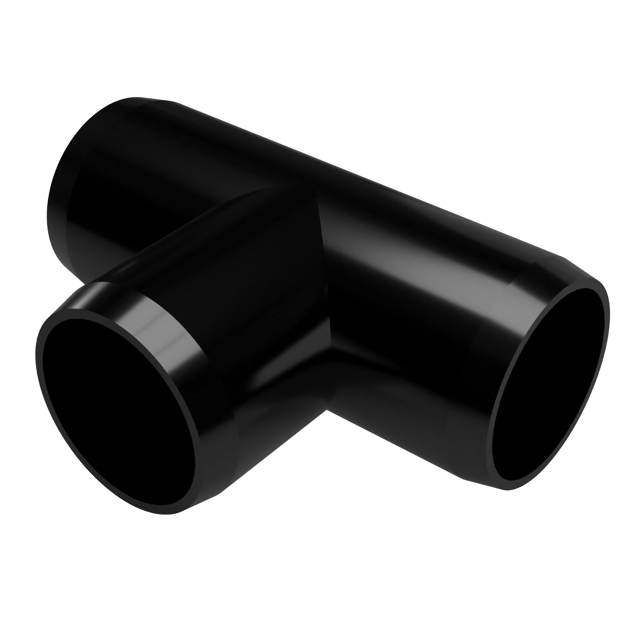 1-1/2 in. Furniture Grade PVC Tee Fitting - Black - FORMUFIT