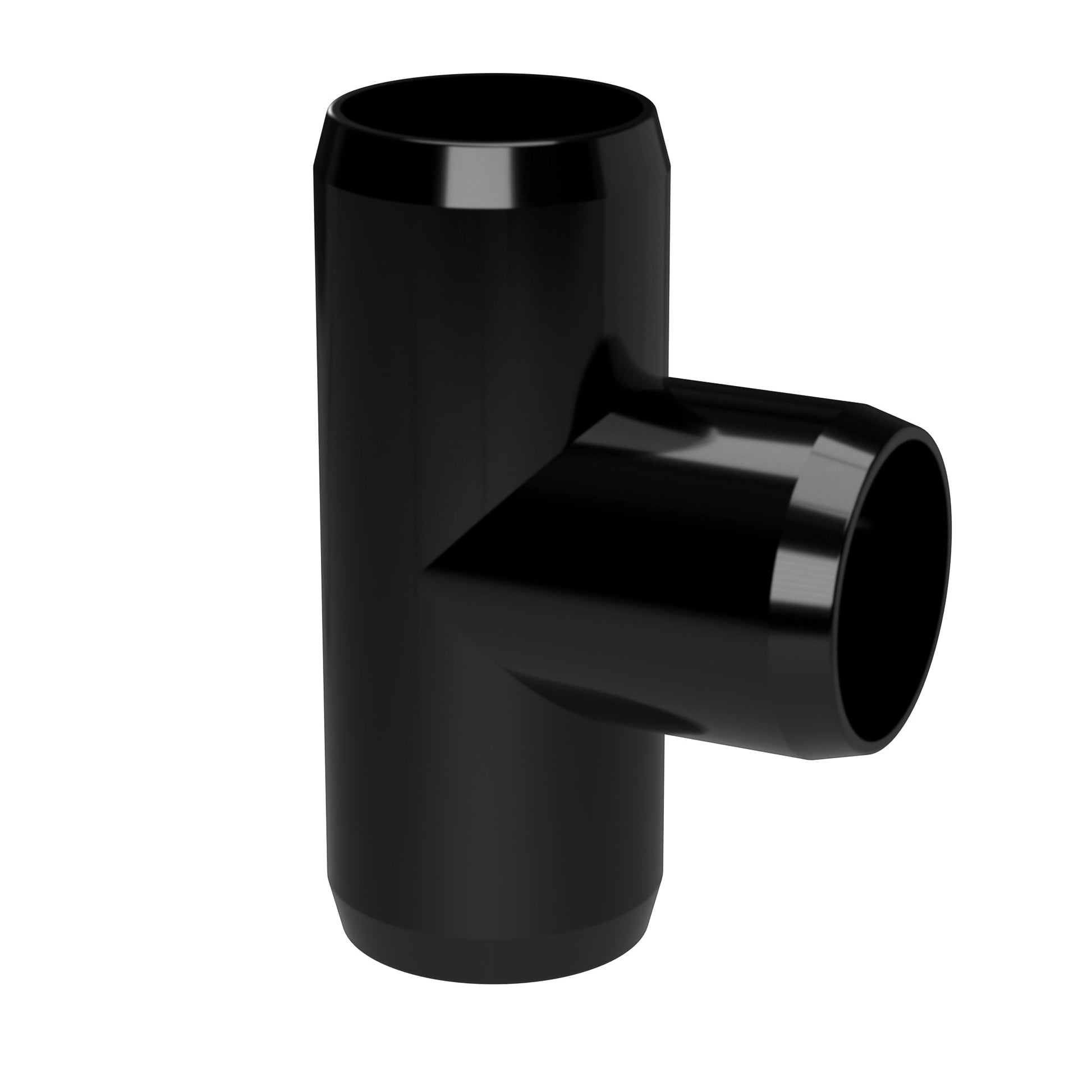 1-1/2 in. Furniture Grade PVC Tee Fitting - Black - FORMUFIT