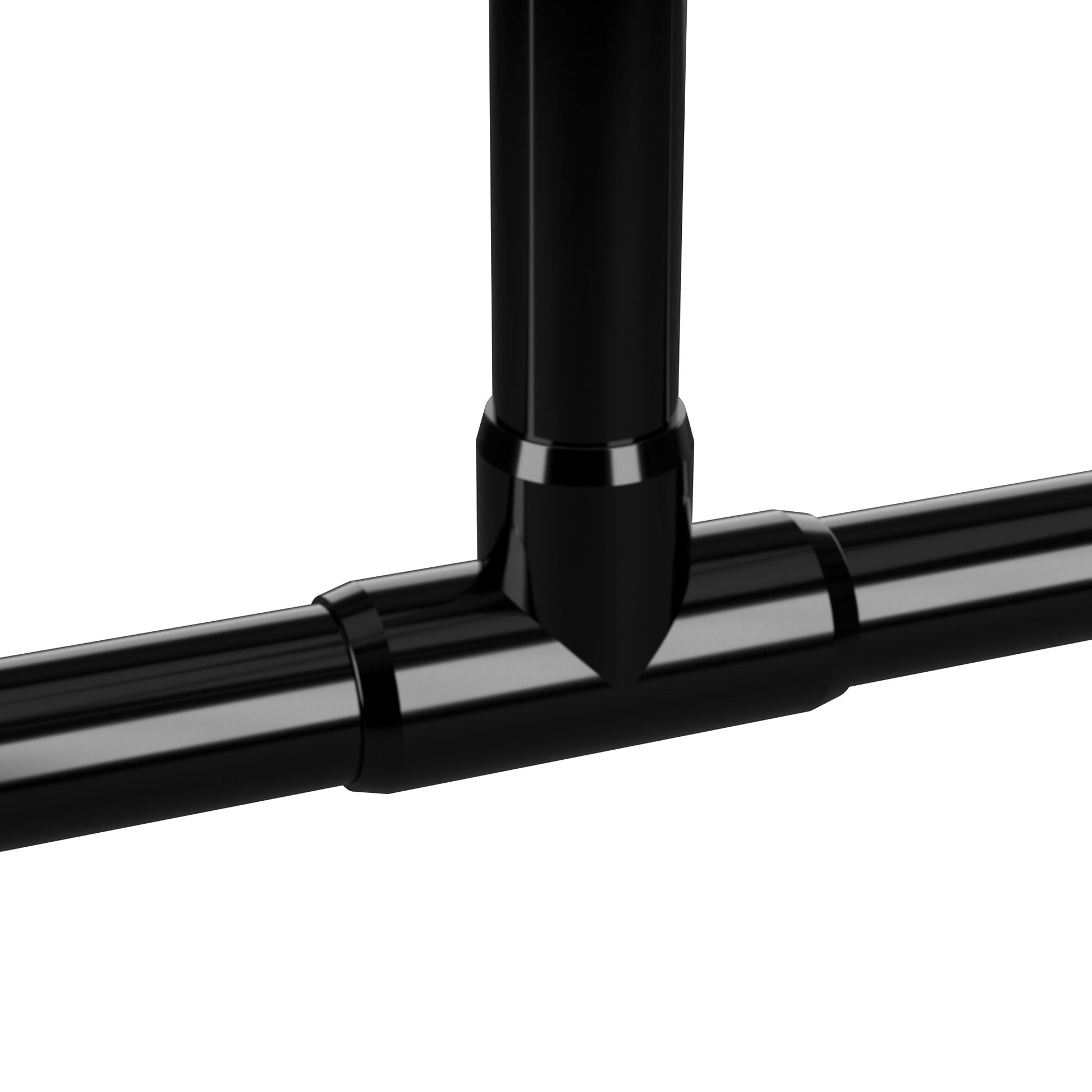 1-1/2 in. Furniture Grade PVC Tee Fitting - Black - FORMUFIT