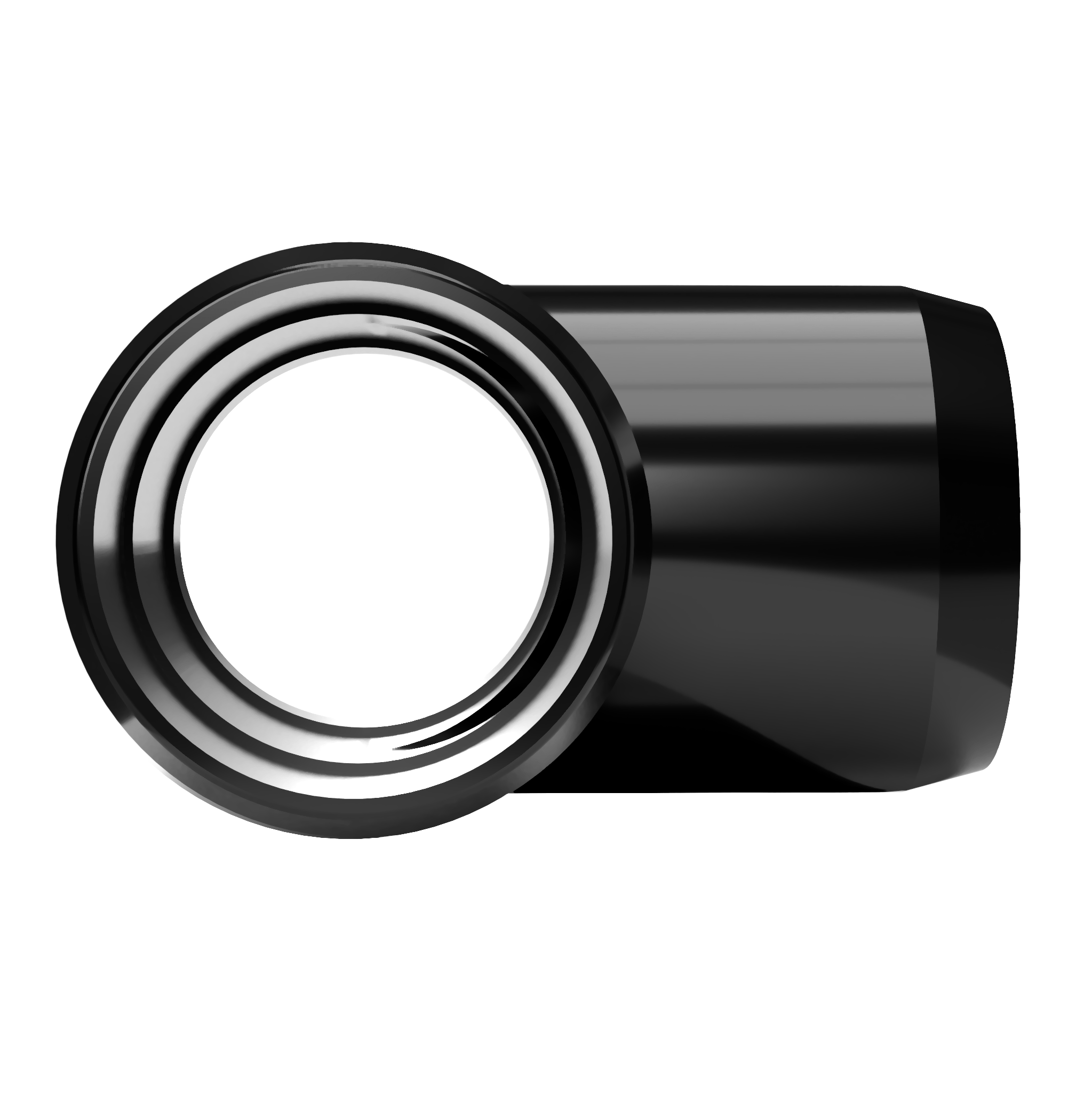 1-1/2 in. Furniture Grade PVC Tee Fitting - Black - FORMUFIT