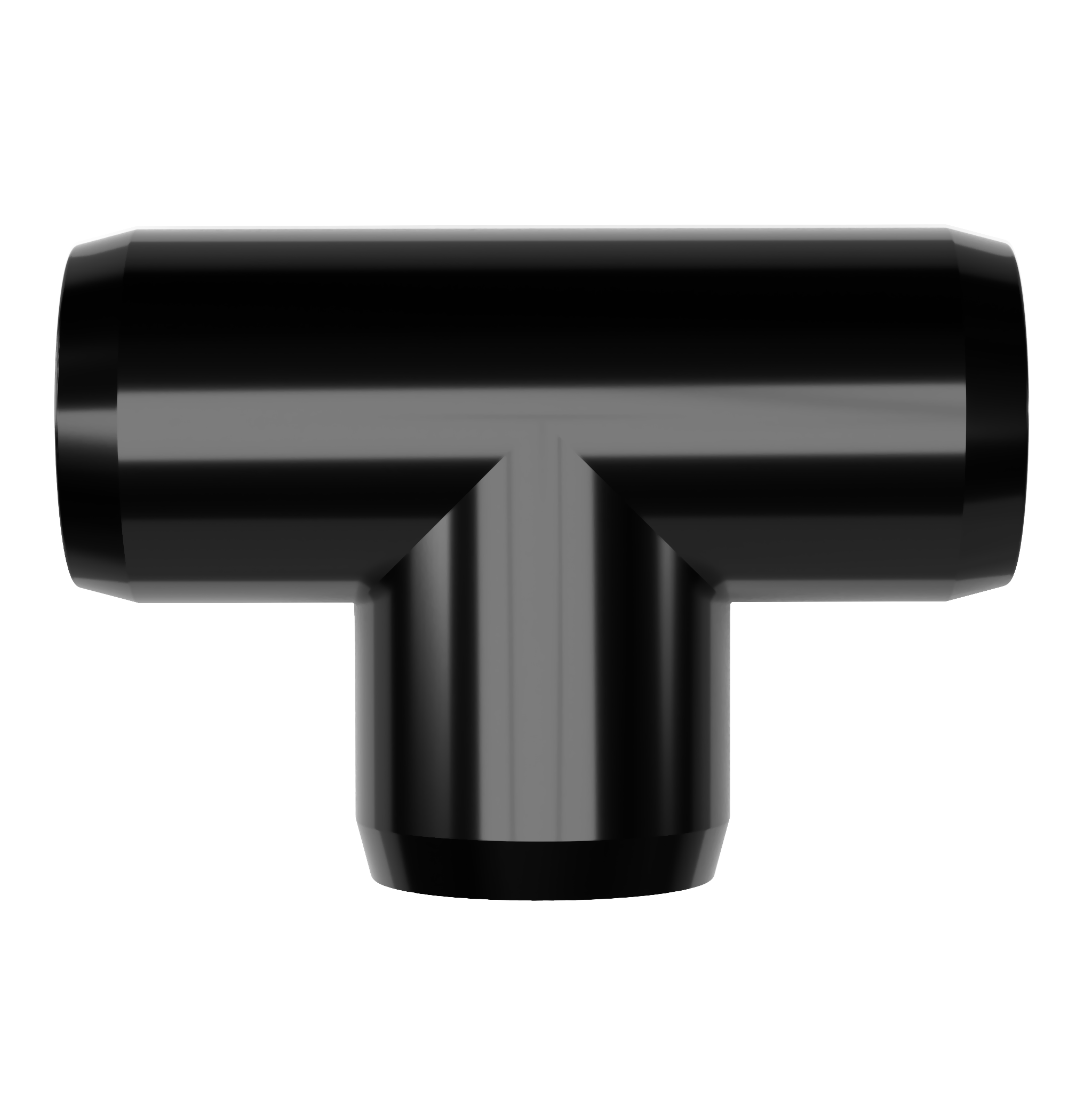 1-1/2 in. Furniture Grade PVC Tee Fitting - Black - FORMUFIT