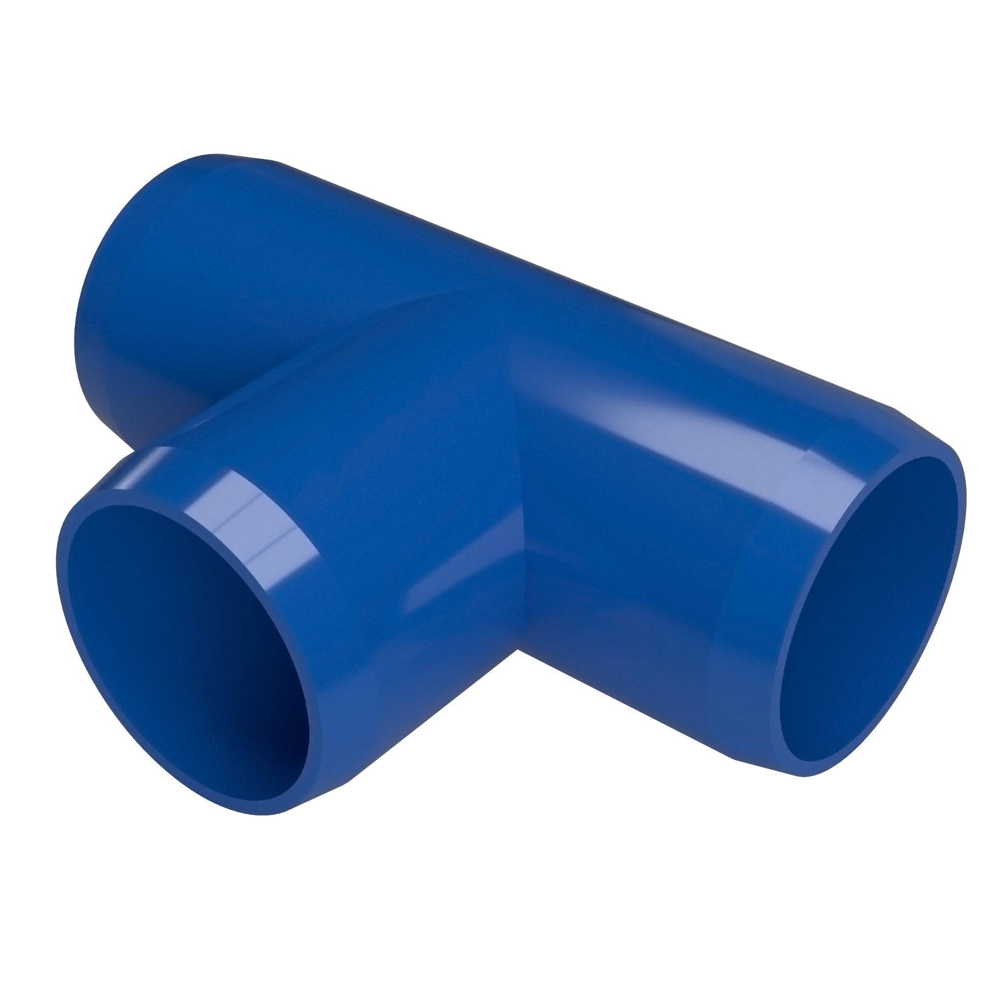 1-1/2 in. Furniture Grade PVC Tee Fitting - Blue - FORMUFIT