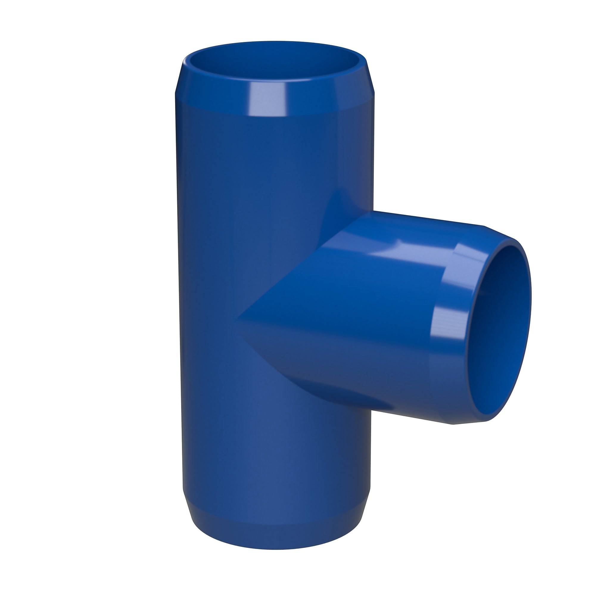 1-1/2 in. Furniture Grade PVC Tee Fitting - Blue - FORMUFIT