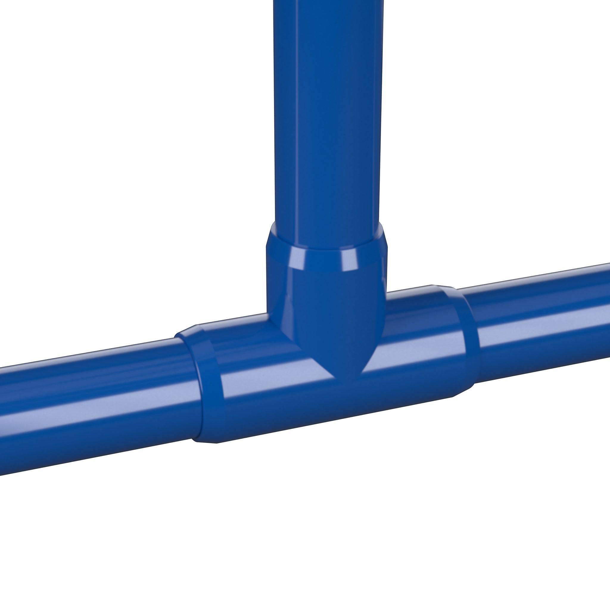 1-1/2 in. Furniture Grade PVC Tee Fitting - Blue - FORMUFIT