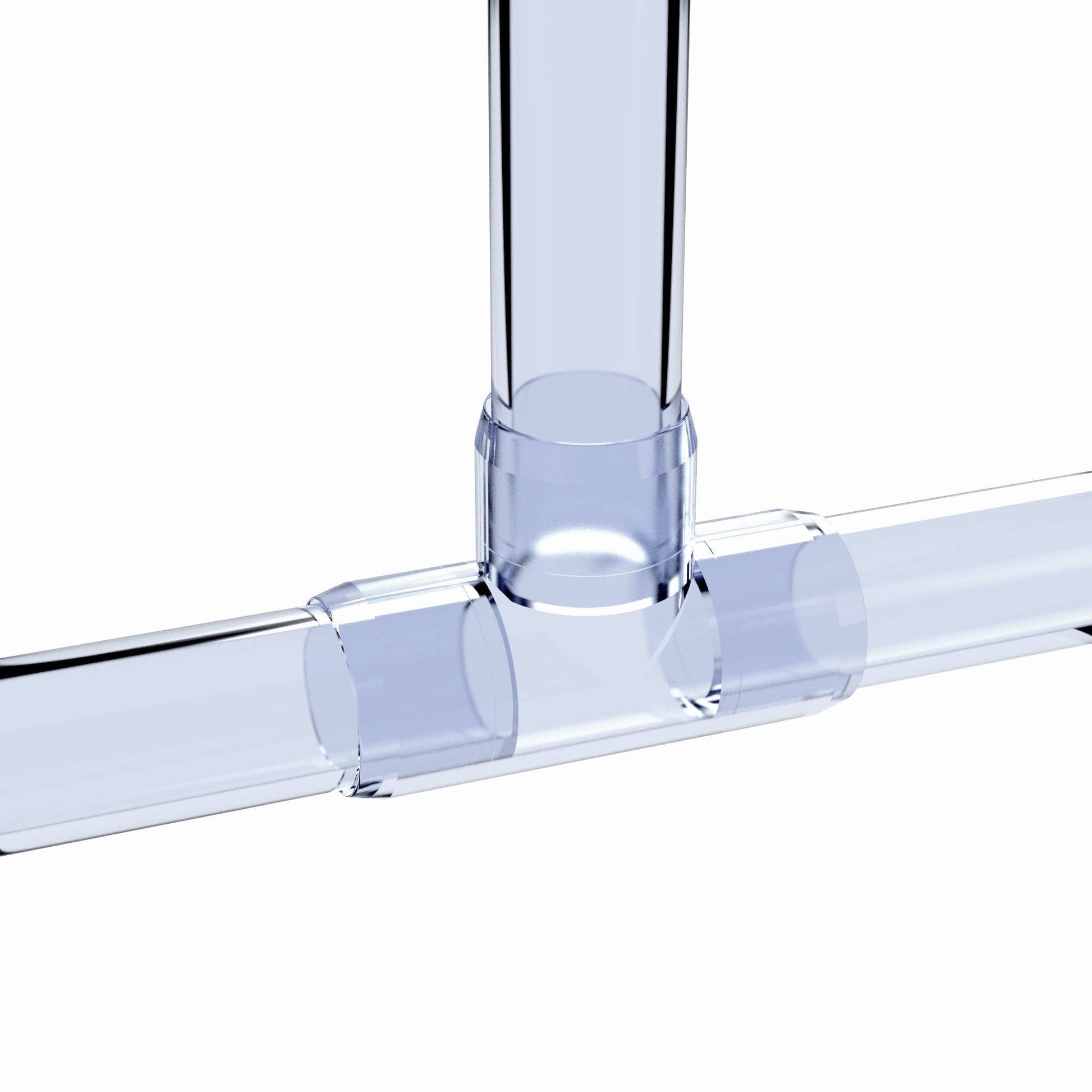 1-1/2 in. Furniture Grade PVC Tee Fitting - Clear - FORMUFIT