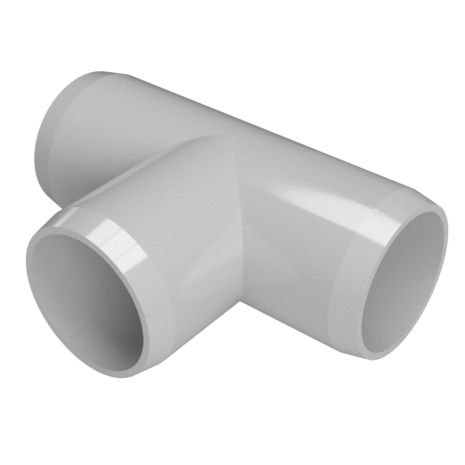 1-1/2 in. Furniture Grade PVC Tee Fitting - Gray - FORMUFIT