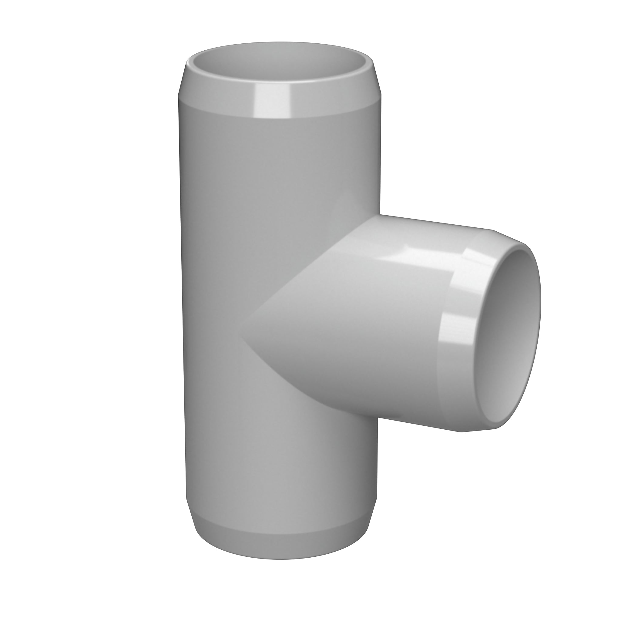 1-1/2 in. Furniture Grade PVC Tee Fitting - Gray - FORMUFIT