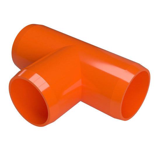 1-1/2 in. Furniture Grade PVC Tee Fitting - Orange - FORMUFIT