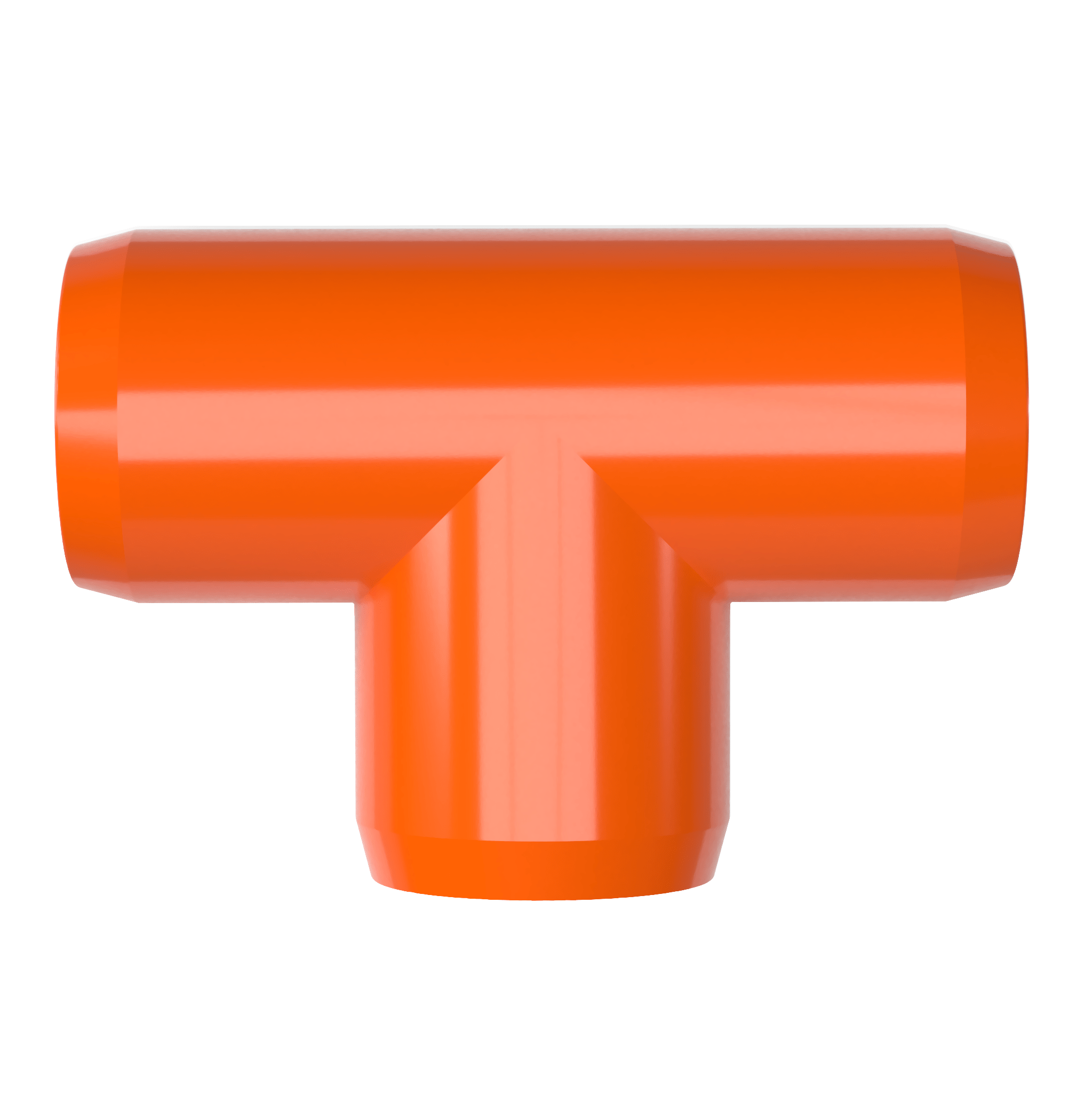 1-1/2 in. Furniture Grade PVC Tee Fitting - Orange - FORMUFIT