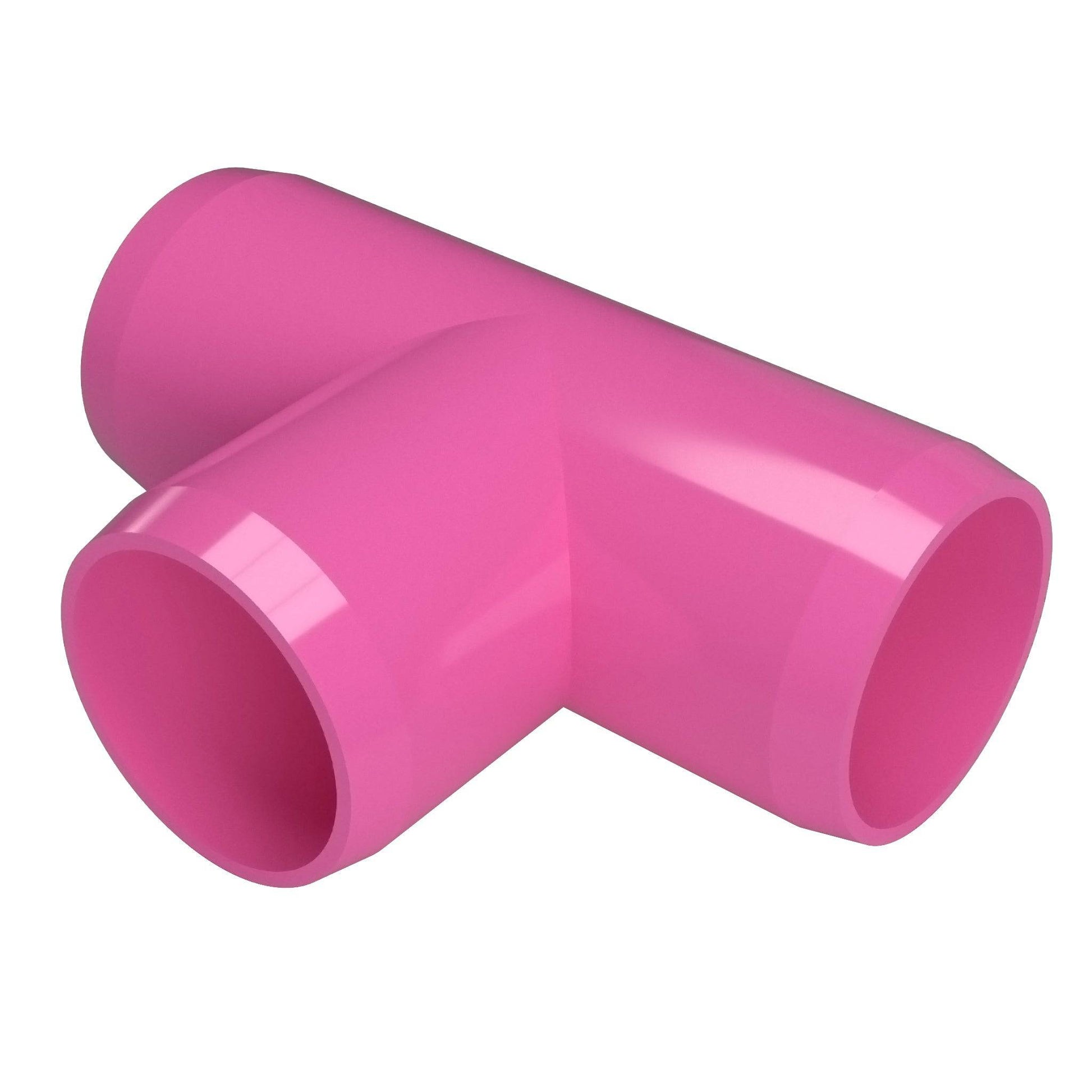 1-1/2 in. Furniture Grade PVC Tee Fitting - Pink - FORMUFIT