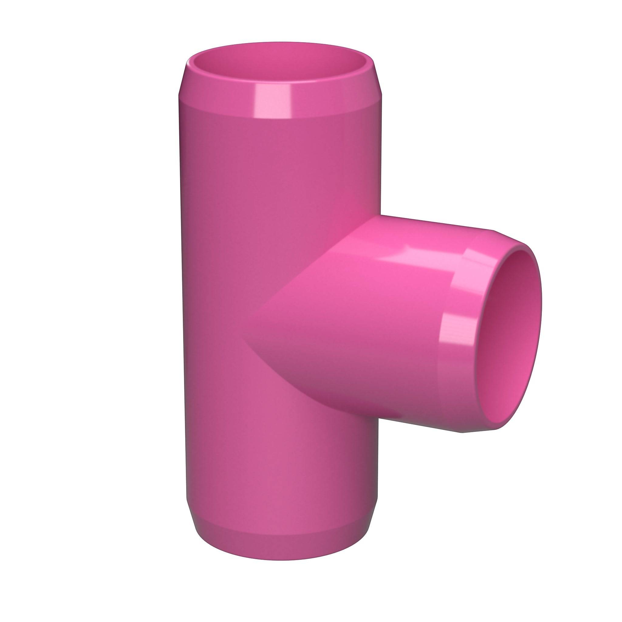 1-1/2 in. Furniture Grade PVC Tee Fitting - Pink - FORMUFIT