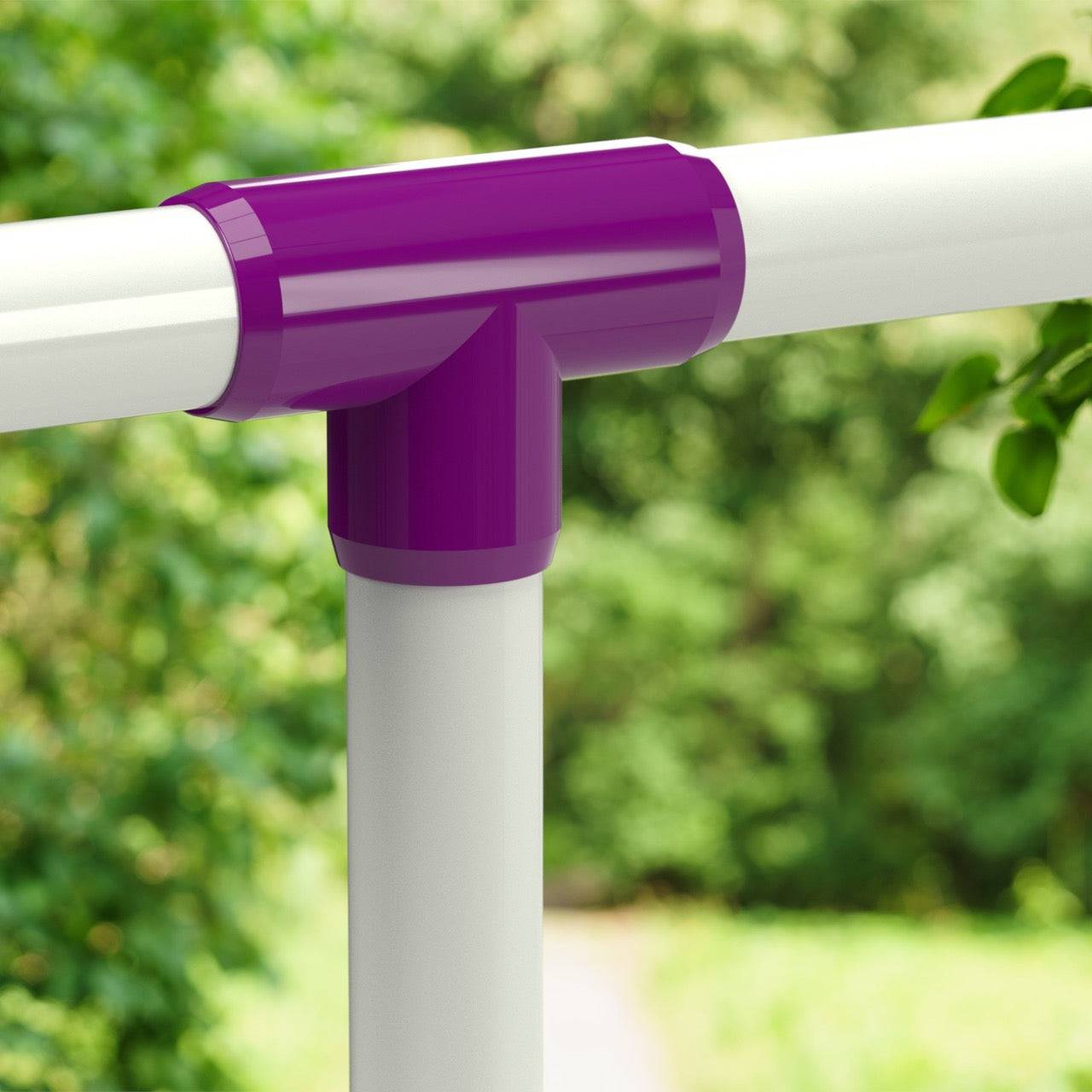 1-1/2 in. Furniture Grade PVC Tee Fitting - Purple - FORMUFIT