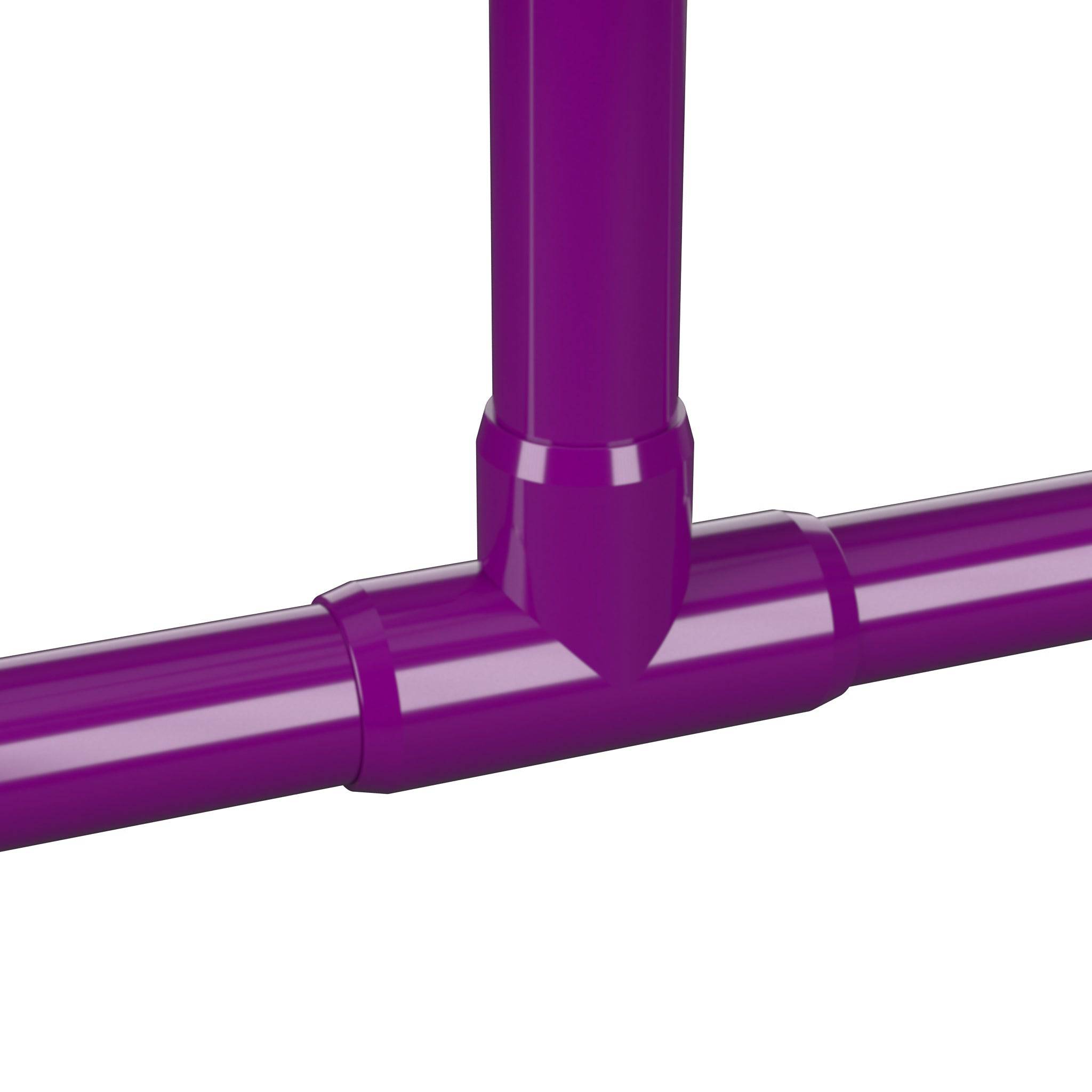 1-1/2 in. Furniture Grade PVC Tee Fitting - Purple - FORMUFIT