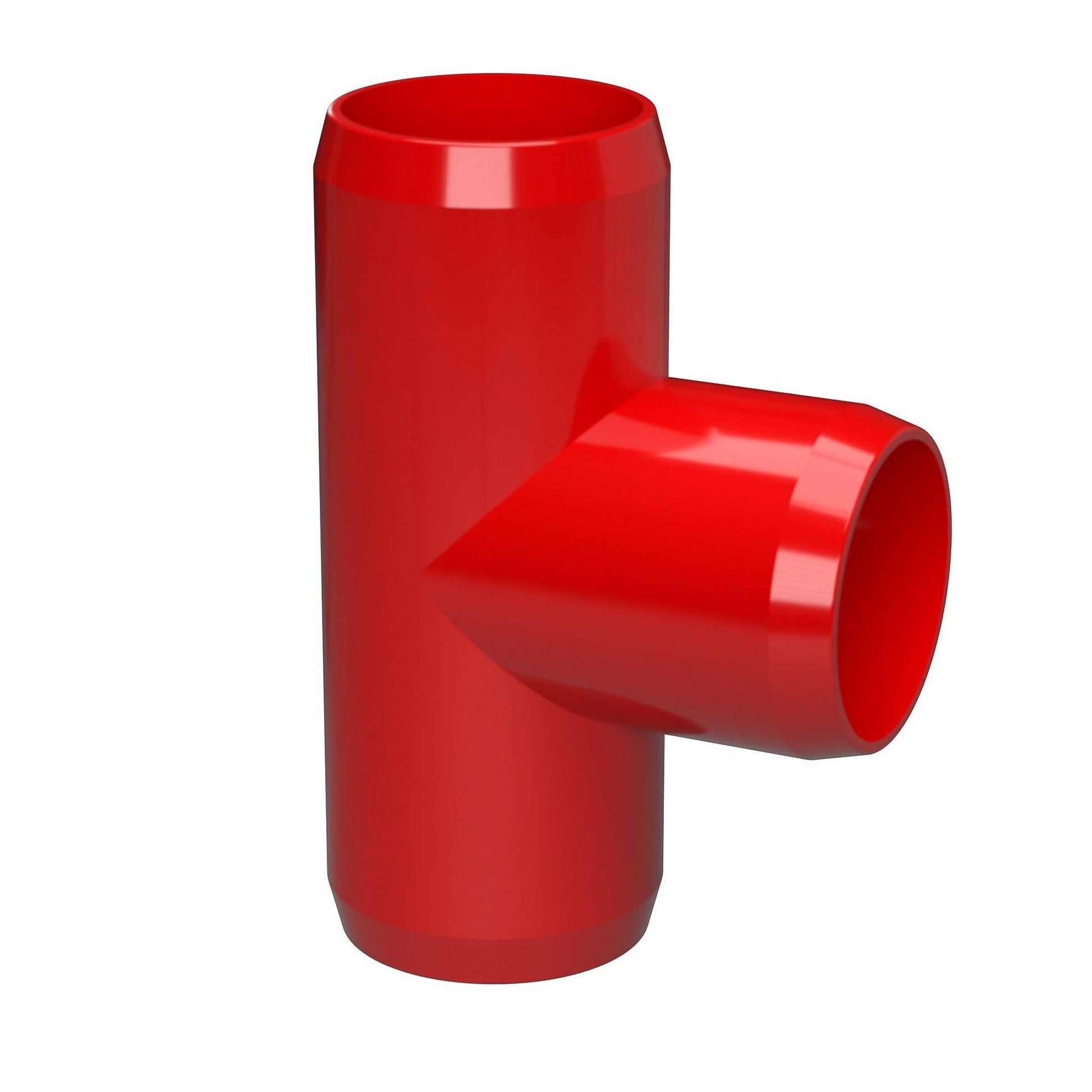 1-1/2 in. Furniture Grade PVC Tee Fitting - Red - FORMUFIT