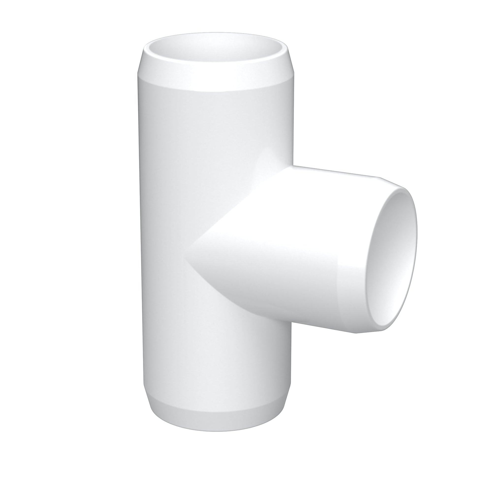 1-1/2 in. Furniture Grade PVC Tee Fitting - White - FORMUFIT