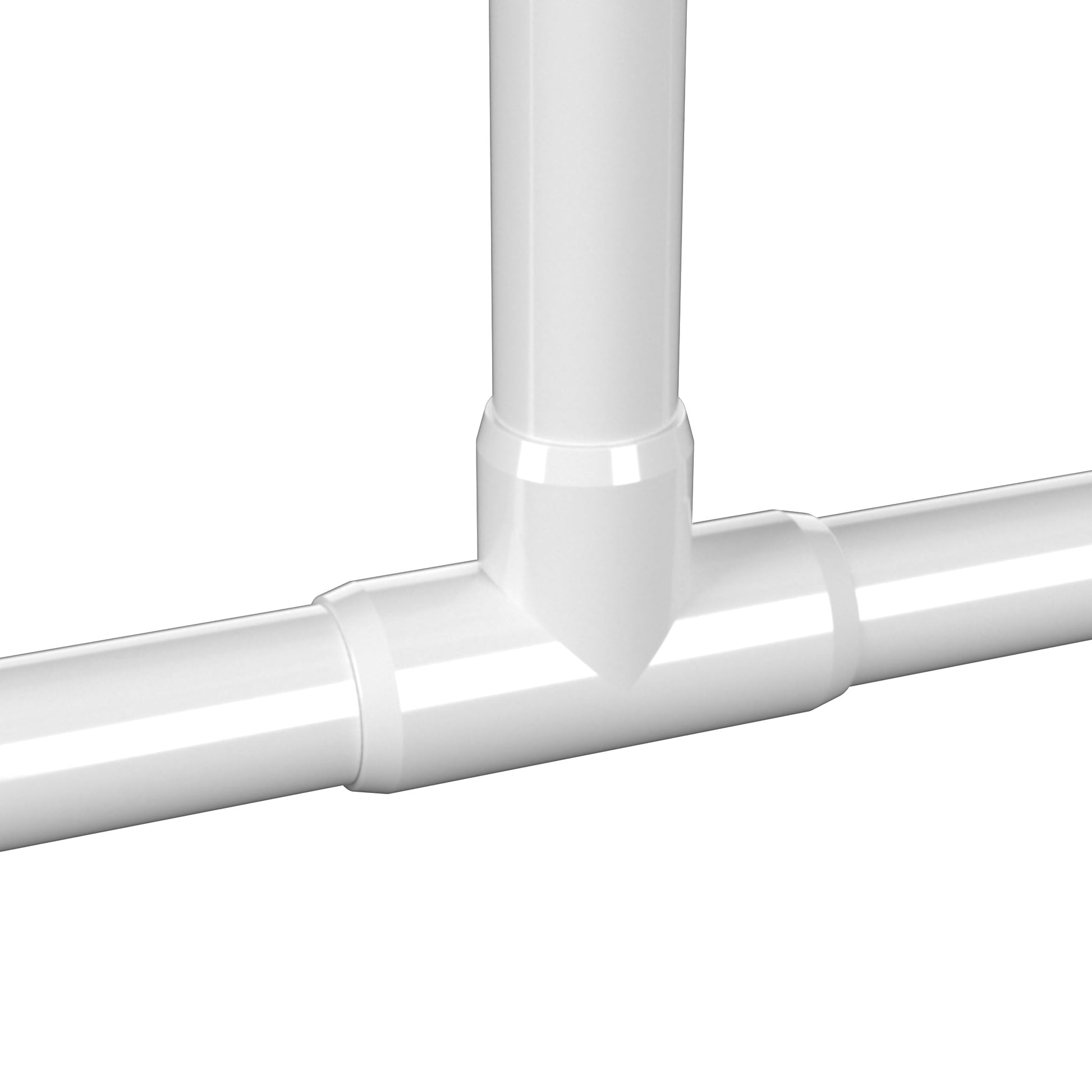 1-1/2 in. Furniture Grade PVC Tee Fitting - White - FORMUFIT