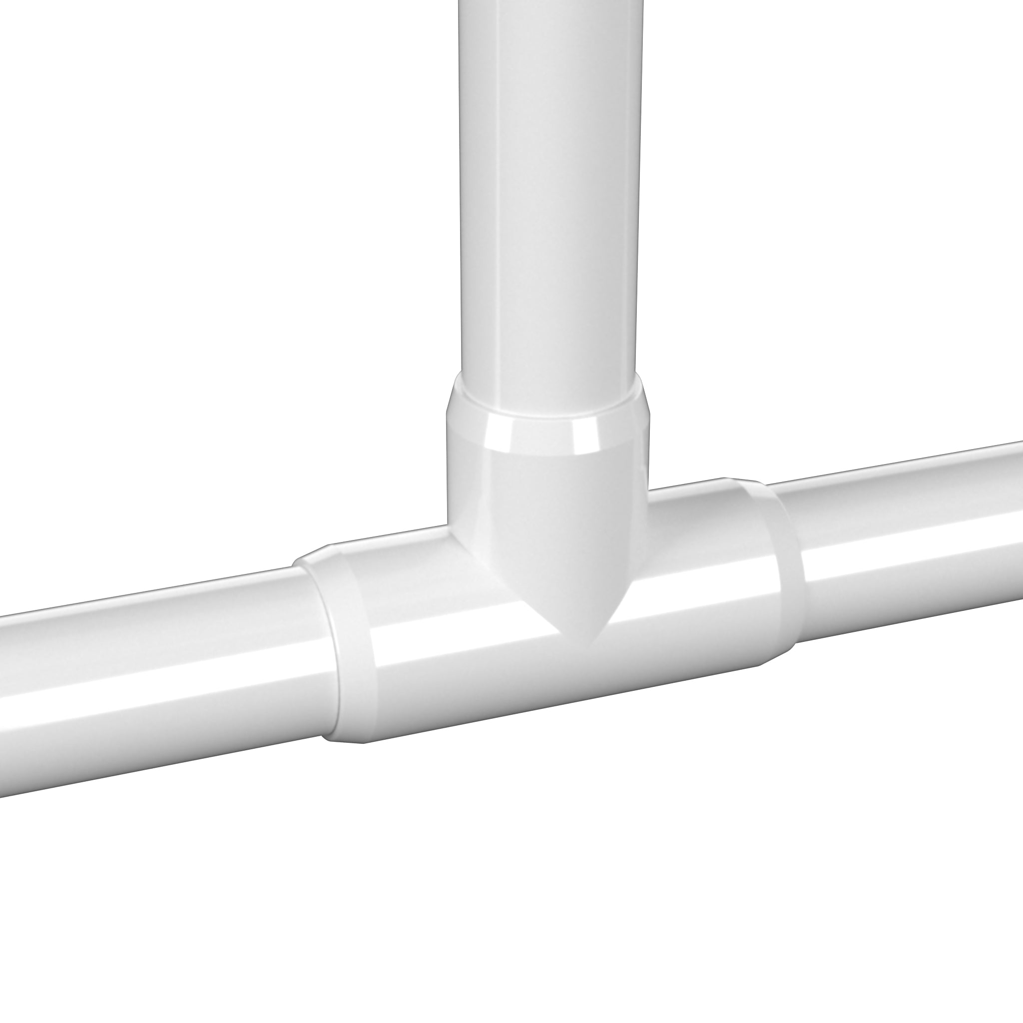 1-1/2 in. Furniture Grade PVC Tee Fitting - White - FORMUFIT