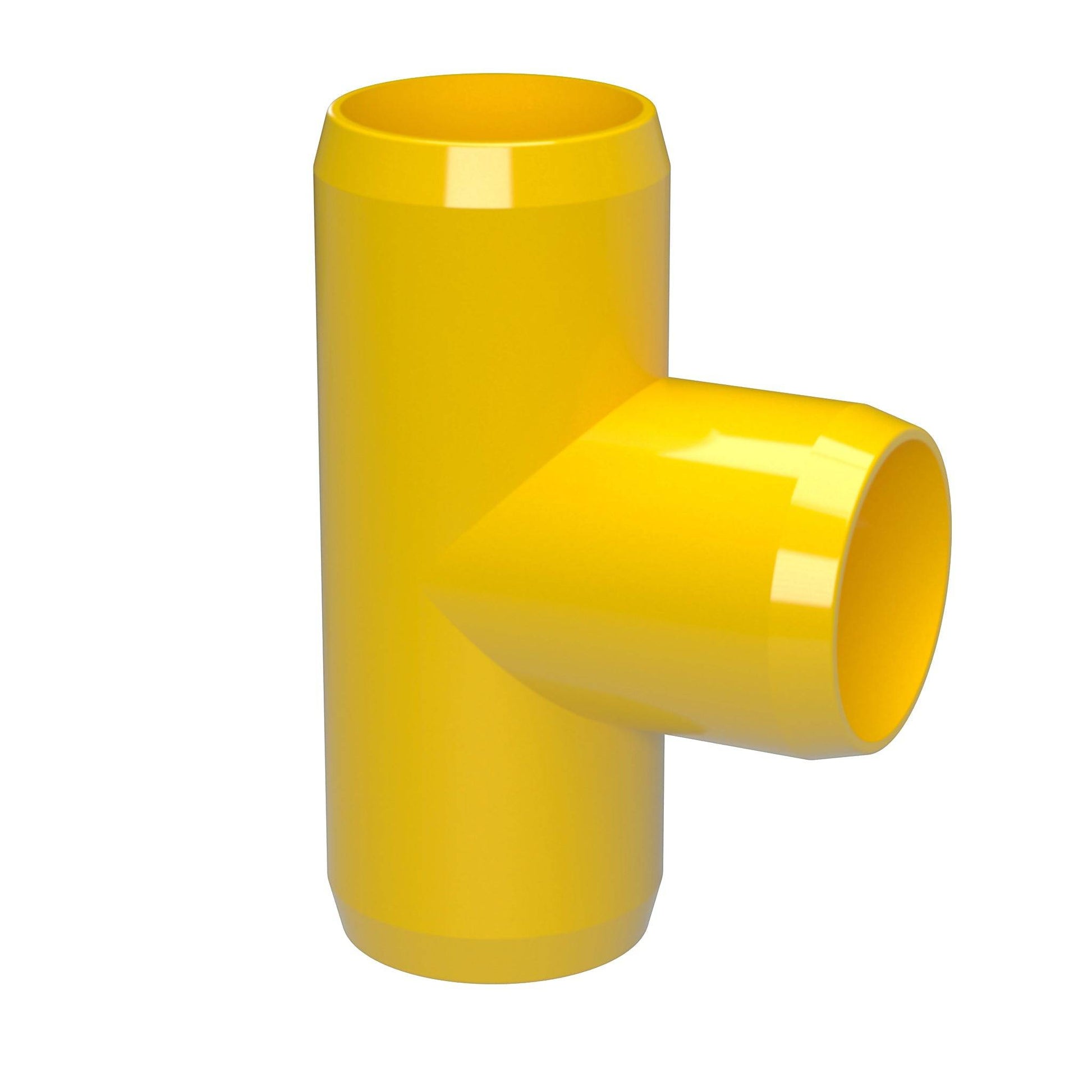 1-1/2 in. Furniture Grade PVC Tee Fitting - Yellow - FORMUFIT