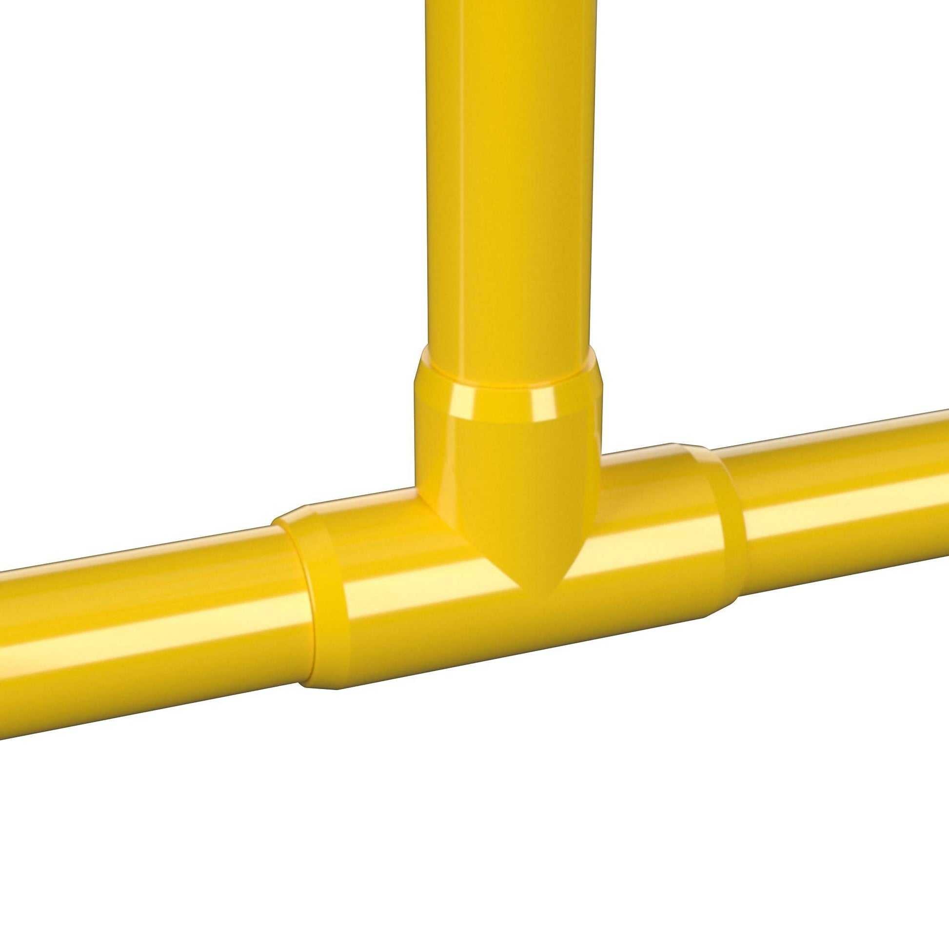 1-1/2 in. Furniture Grade PVC Tee Fitting - Yellow - FORMUFIT