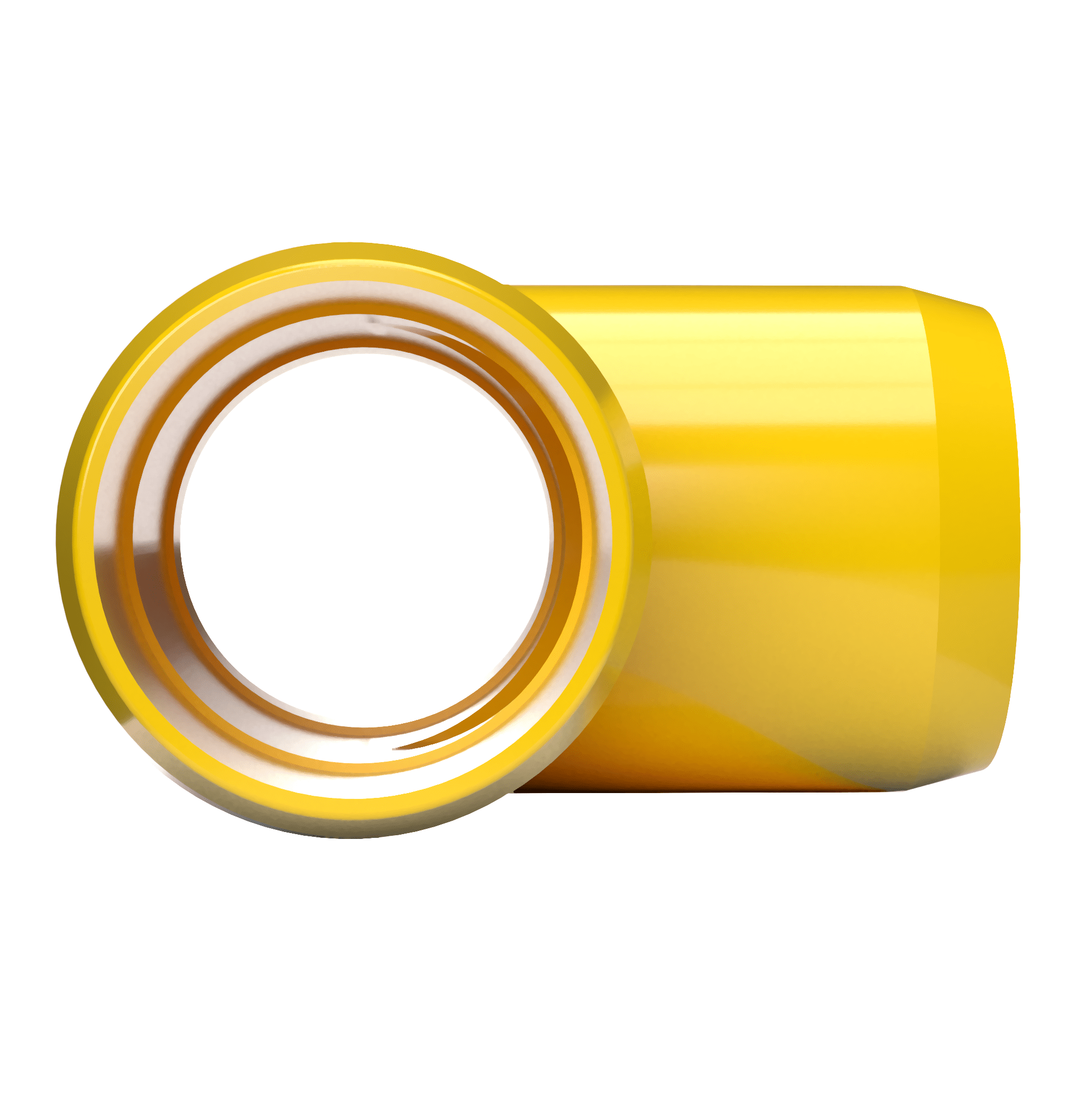 1-1/2 in. Furniture Grade PVC Tee Fitting - Yellow - FORMUFIT