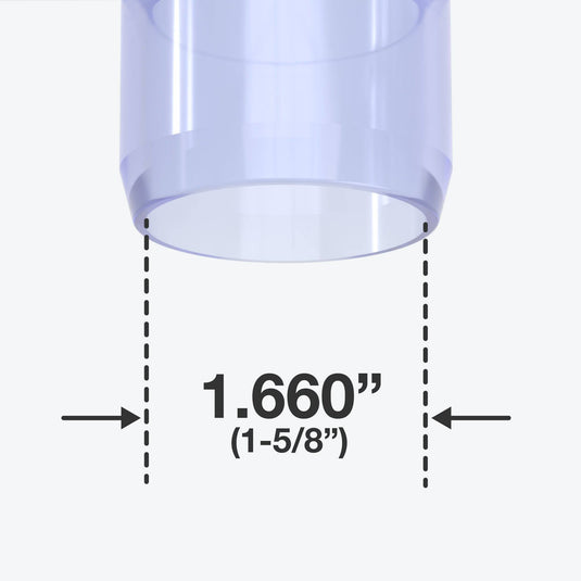 1-1/4 in. Furniture Grade PVC Tee Fitting - Clear - FORMUFIT