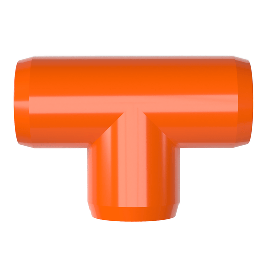 1-1/4 in. Furniture Grade PVC Tee Fitting - Orange - FORMUFIT