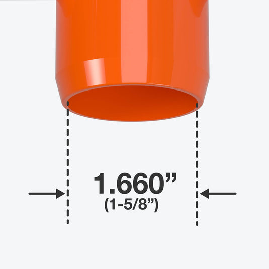 1-1/4 in. Furniture Grade PVC Tee Fitting - Orange - FORMUFIT