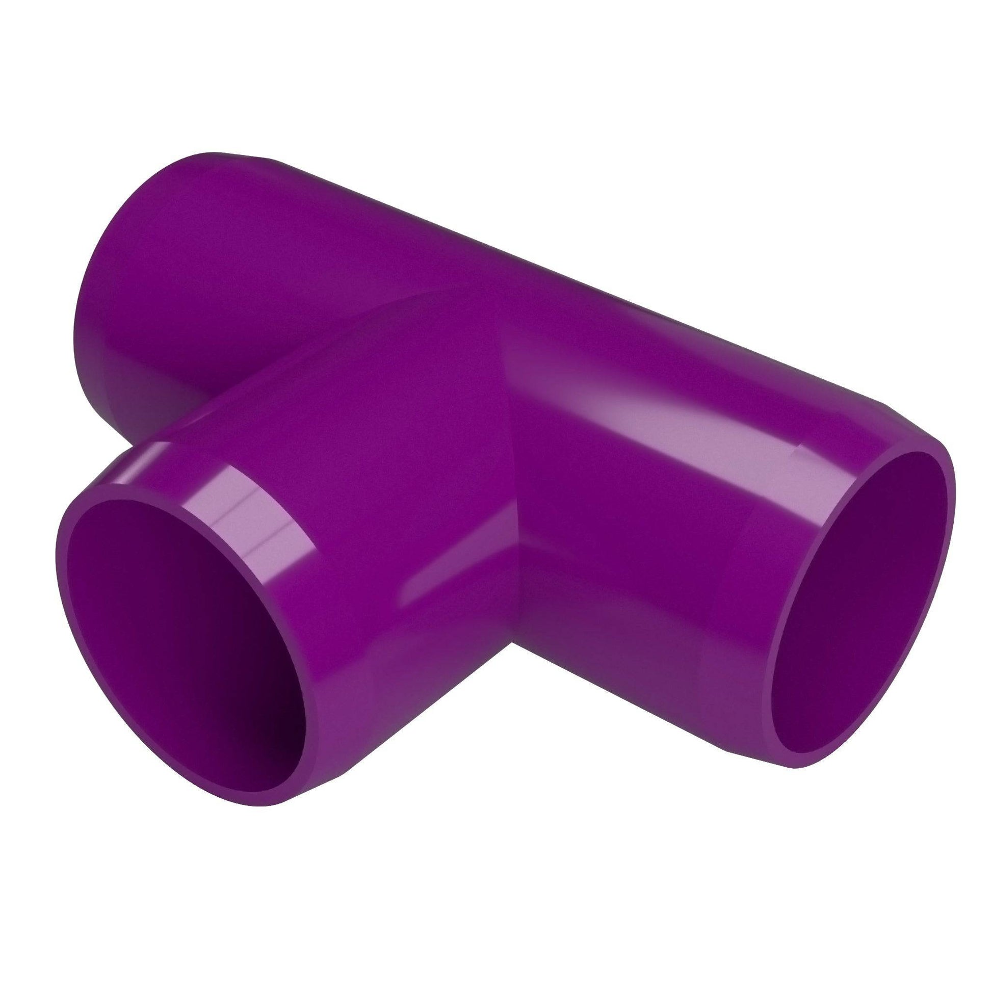 1-1/4 in. Furniture Grade PVC Tee Fitting - Purple - FORMUFIT