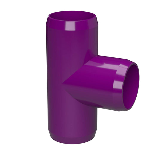 1-1/4 in. Furniture Grade PVC Tee Fitting - Purple - FORMUFIT