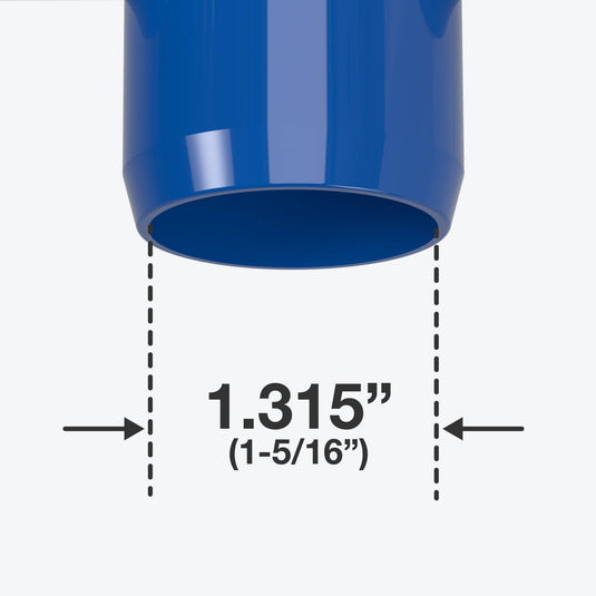 1 in. Furniture Grade PVC Tee Fitting - Blue - FORMUFIT