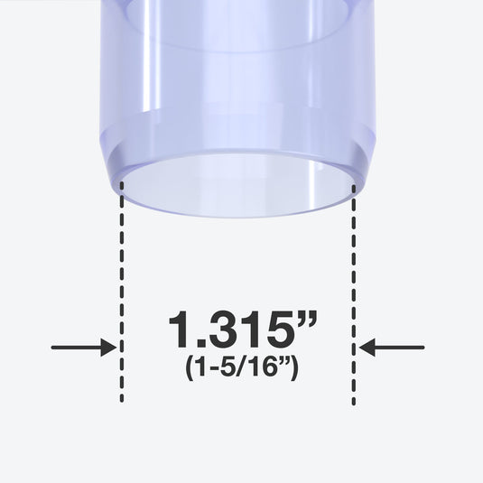 1 in. Furniture Grade PVC Tee Fitting - Clear - FORMUFIT
