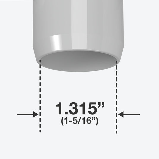 1 in. Furniture Grade PVC Tee Fitting - Gray - FORMUFIT