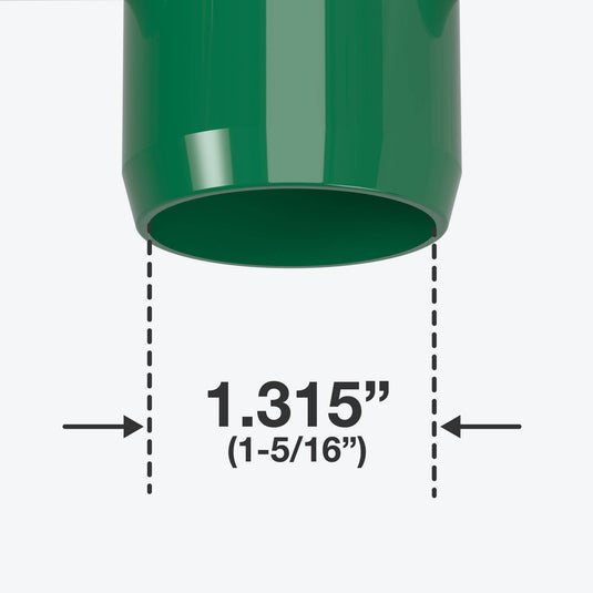 1 in. Furniture Grade PVC Tee Fitting - Green - FORMUFIT