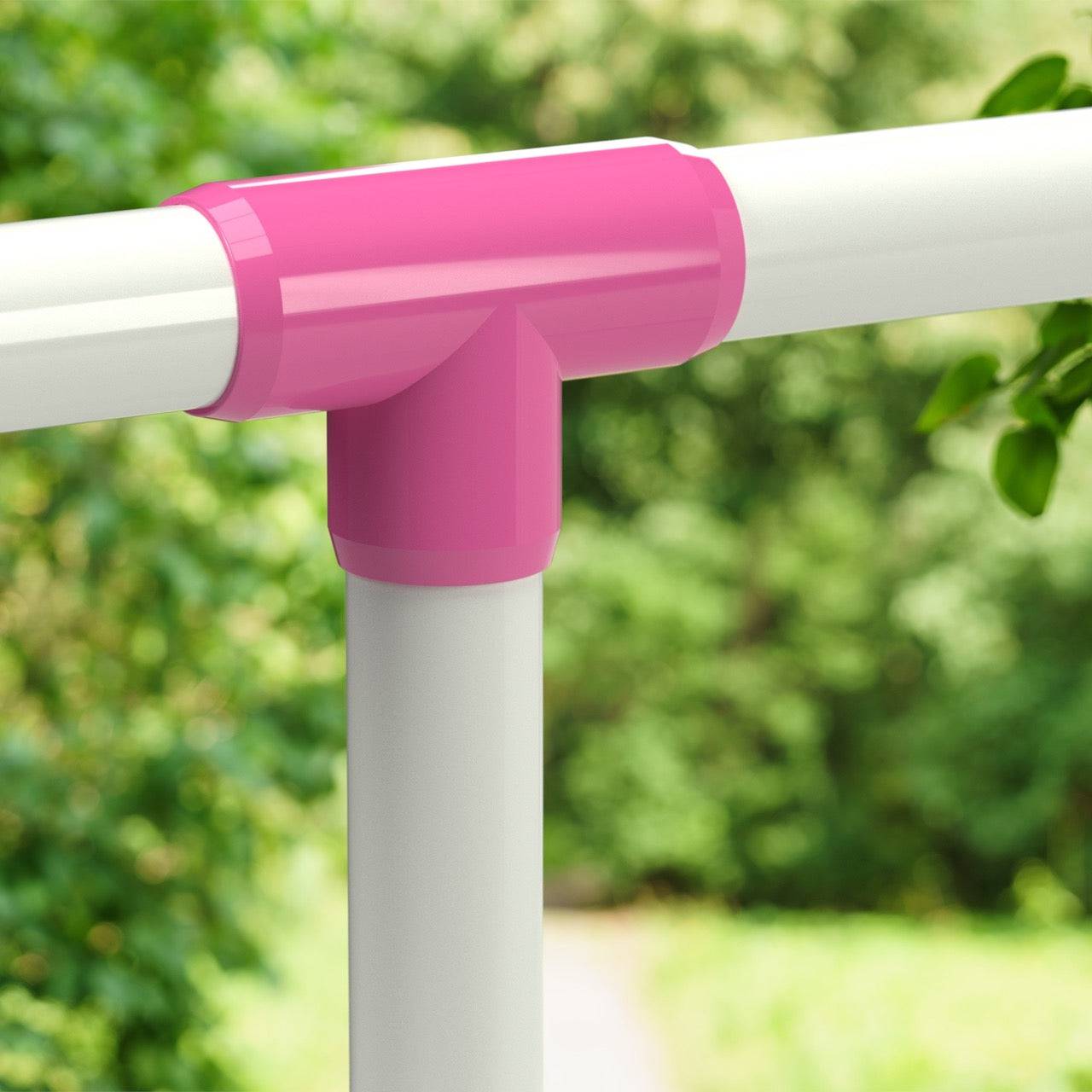 1 in. Furniture Grade PVC Tee Fitting - Pink - FORMUFIT