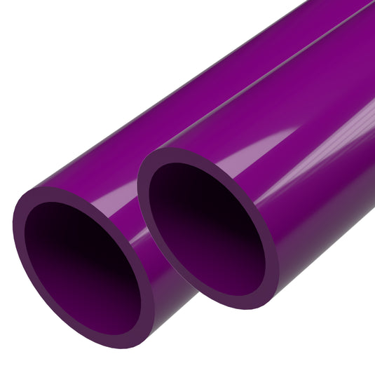 2 in. Sch 40 Furniture Grade PVC Pipe - Purple - FORMUFIT