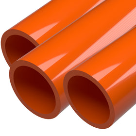 2 in. Sch 40 Furniture Grade PVC Pipe - Orange - FORMUFIT